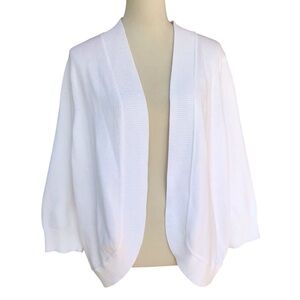 Talbots White Open Front Sweater NEW